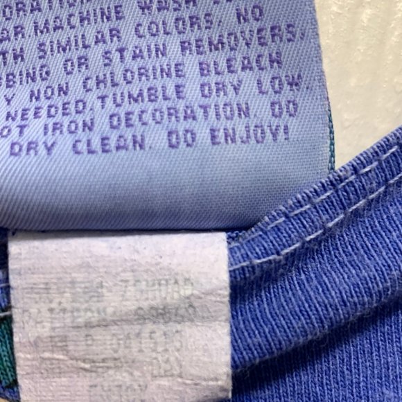 Fresh Produce Floral Dress Tank T-Shirt Cotton Blue Green Teal Fern Tropical M - Picture 8 of 12